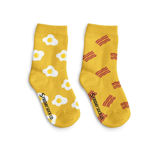 Kid's Bacon & Eggs Yellow Socks