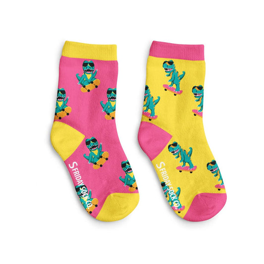 Kid's Dinos on Skateboards Socks