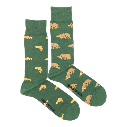 Men's Salmon & Grizzly Bear Socks