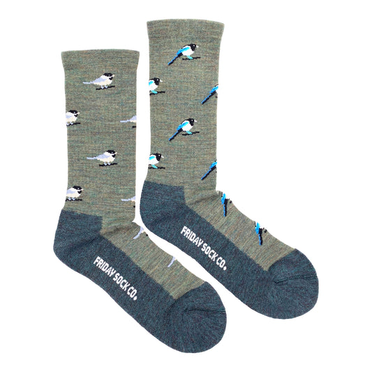 Men’s Chickadee & Magpie Merino Wool Socks