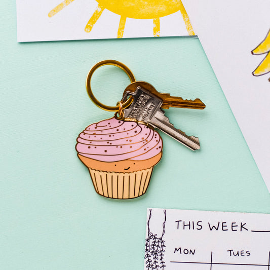 Vanilla Cupcake Keychain