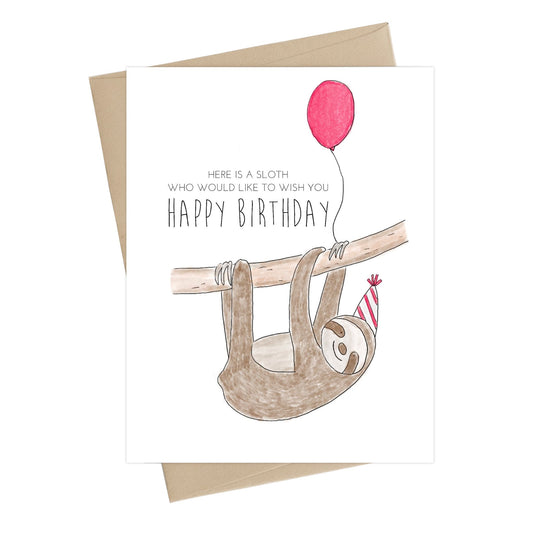 Sloth Birthday Card